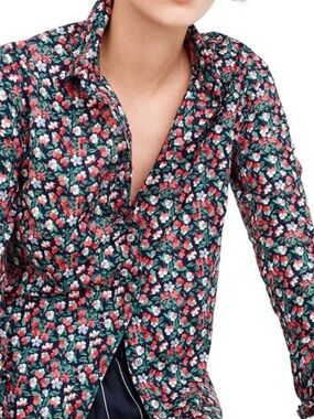 J. Crew Liberty Sarah Floral Cotton Button-Up Perfect Shirt
